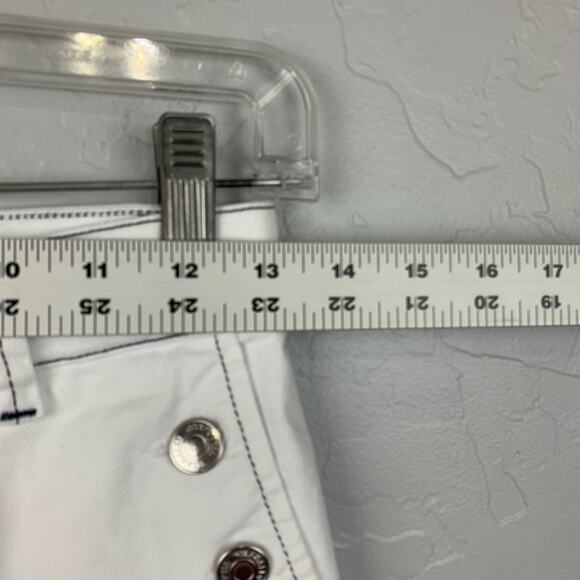 Vilagallo Lidia Denim Pants Womens White Straight Leg Side Button Pockets US 6 - Picture 5 of 9